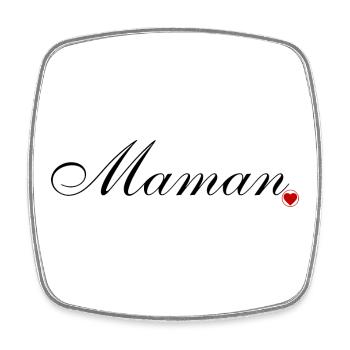 Maman et coeur. Amour pour maman - Magnet carré - blanc - Devant