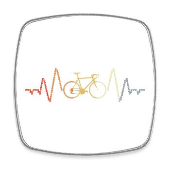 Battement de cœur de vélo vintage - Magnet carré - blanc - Devant