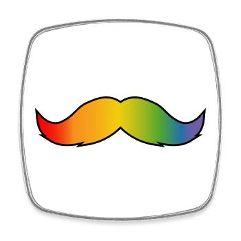 Regenbogen Bart queer schwarz - Viereckiger Kühlschrankmagnet - Weiß - Vorne