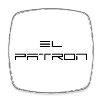 El Patron Lettering – Stylischer Spruch - Viereckiger Kühlschrankmagnet - Weiß - Vorne