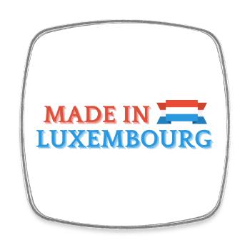 Hergestellt in Luxemburg - Viereckiger Kühlschrankmagnet - Weiß - Vorne