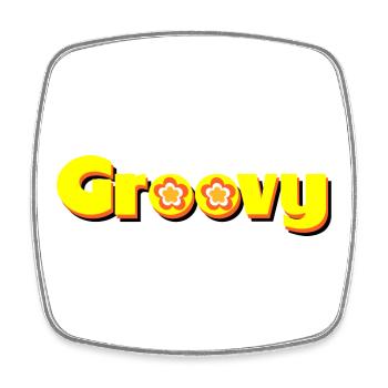 Groovy des années 70 fleur fleur - Magnet carré - blanc - Devant