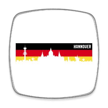 Hanovre Allemagne Drapeau Basse-Saxe Skyline - Magnet carré - blanc - Devant