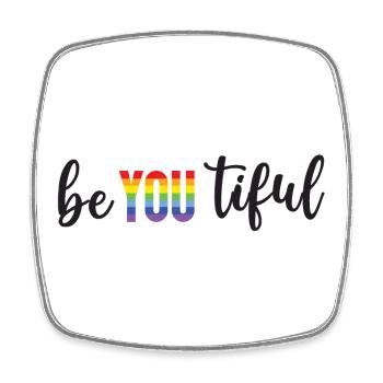 Mois de la fierté LGBT - BeYOUTiful - Magnet carré - blanc - Devant