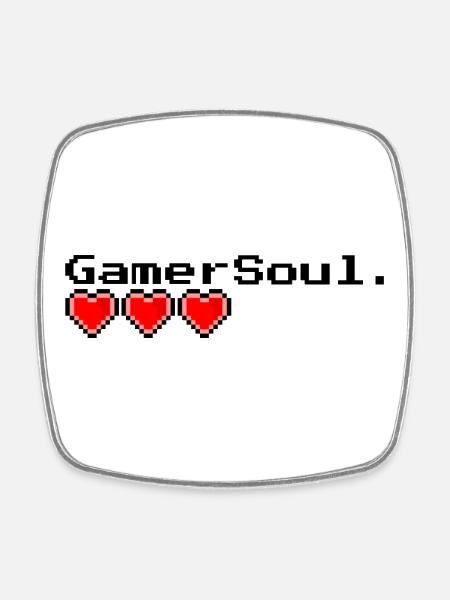 Gamer Soul - Square fridge magnet - white