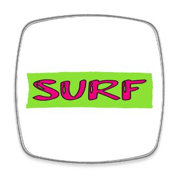 SURF. POISSON. PLAGE. MER. OCEAN. HUMOUR. VACANCES - Magnet carré - blanc - Devant