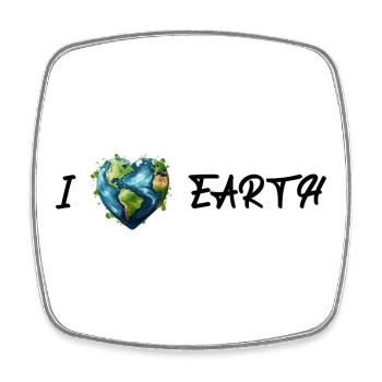 I love the earth - Square fridge magnet - white - Front