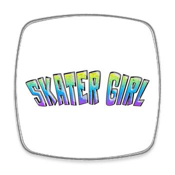 Design de patineuse pour fille - Magnet carré - blanc - Devant