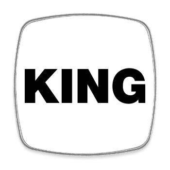 King Typo - Viereckiger Kühlschrankmagnet - Weiß - Vorne