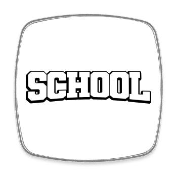School - The School Design in Highschool Design - Square fridge magnet - white - Front