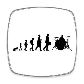 Development of a drummer - Square fridge magnet - white - Front
