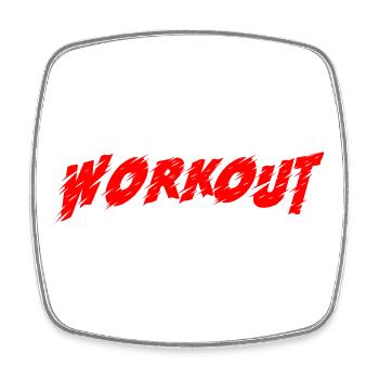 Workout - Square fridge magnet - white - Front