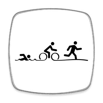 Triathlon, Triathlon, Schwimmen, Radfahren und Laufen - Viereckiger Kühlschrankmagnet - Weiß - Vorne