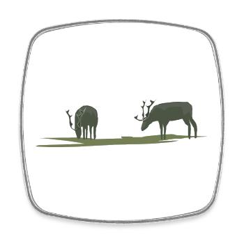 Moose or deer grazing - Square fridge magnet - white - Front