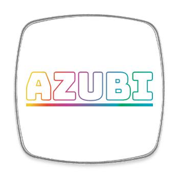 Design Azubi outline bunt - Viereckiger Kühlschrankmagnet - Weiß - Vorne