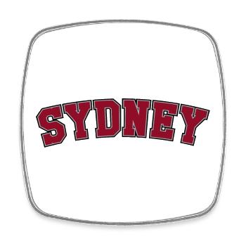 Sydney Varsity Arch Lettering - Square fridge magnet - white - Front
