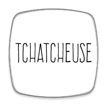 Tchatcheuse - Humour Femme Bavarde - Magnet carré - blanc - Devant