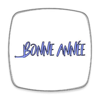 BONNE ANNEE. NOËL. ANNEE. ANNIVERSAIRE. RETRAITE. - Magnet carré - blanc - Devant