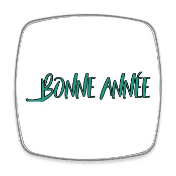 BONNE ANNEE. NOËL. ANNEE. ANNIVERSAIRE. RETRAITE. - Magnet carré - blanc - Devant