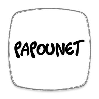 PAPOUNET. PAPA. FÊTE DES PÈRES. BONNE FÊTE PAPA - Magnet carré - blanc - Devant