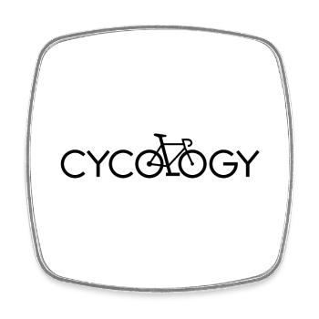 Cycologie - Slogan de l’amoureux du cyclisme - Magnet carré - blanc - Devant