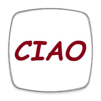 CIAO - Viereckiger Kühlschrankmagnet - Weiß - Vorne