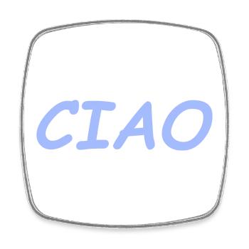 CIAO - Viereckiger Kühlschrankmagnet - Weiß - Vorne