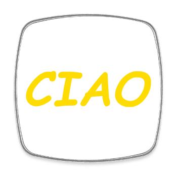 CIAO - Viereckiger Kühlschrankmagnet - Weiß - Vorne