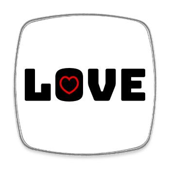 Love Heart red - Viereckiger Kühlschrankmagnet - Weiß - Vorne