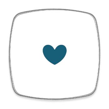 Cœur bleu avec flèche cadeau de la Saint-Valentin - Magnet carré - blanc - Devant