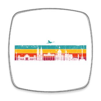 Vibrant Skyline Stripes - Square fridge magnet - white - Front