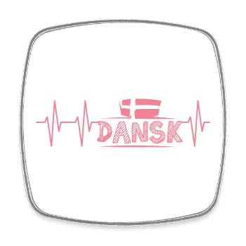 puls dansk flagge illustration Symbol Herzschlag - Viereckiger Kühlschrankmagnet - Weiß - Vorne