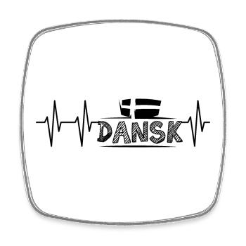 puls dansk flagge illustration herzschlag symbol - Viereckiger Kühlschrankmagnet - Weiß - Vorne