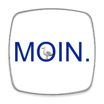 MOIN. mit Möve - Viereckiger Kühlschrankmagnet - Weiß - Vorne