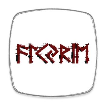 Lettres Valkyrie runes rouges - Magnet carré - blanc - Devant