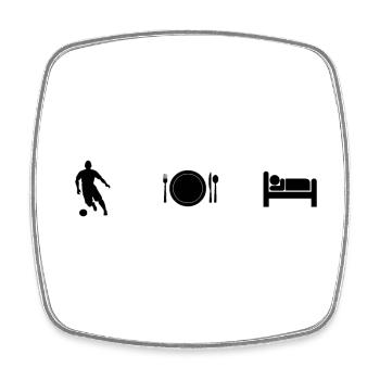 Design Thème Sport et Repas - Magnet carré - blanc - Devant