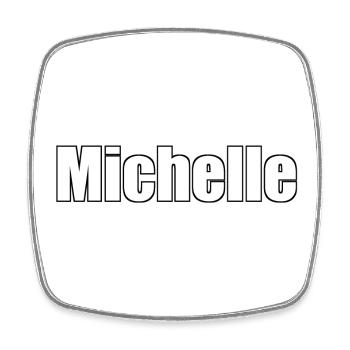 Michelle - (Vorname) - Viereckiger Kühlschrankmagnet - Weiß - Vorne