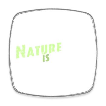 Nature is calling lettering - Square fridge magnet - white - Front