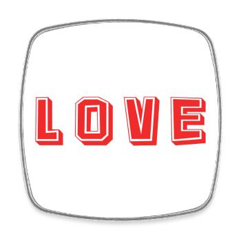 HERZ. HERZ. VALENTINSTAG. LIEBE. LIEBE. PAAR. - Viereckiger Kühlschrankmagnet - Weiß - Vorne