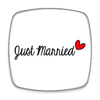 ICH HABE GERADE GEHEIRATET. Junggesellinnenabschied. VALENTINSTAG. PAAR. LIEBE - Viereckiger Kühlschrankmagnet - Weiß - Vorne