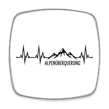 Alpenüberquerung Herzschlag - Viereckiger Kühlschrankmagnet - Weiß - Vorne