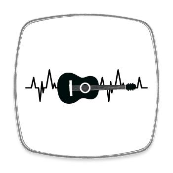Gitarre EKG - Viereckiger Kühlschrankmagnet - Weiß - Vorne