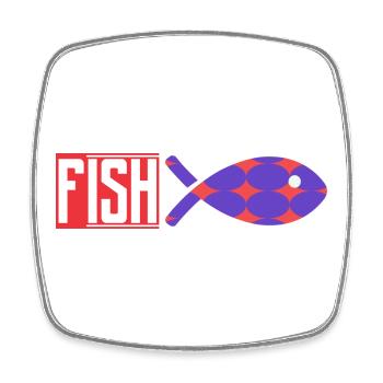 FISH. HUMOUR. POISSON. SARDINE. POISSON D'AVRIL - Magnet carré - blanc - Devant