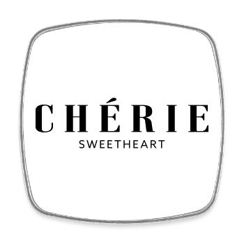 Cherie Chérie - Magnet carré - blanc - Devant