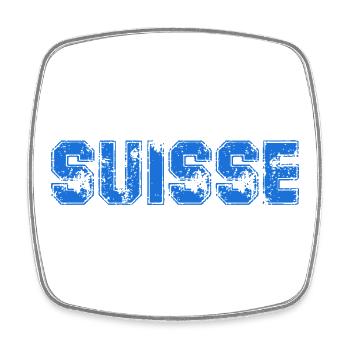 SWITZERLAND. HUMOR. COUNTRY. FLAG. GENEVA. LAUSANNE - Square fridge magnet - white - Front