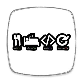 Code Sleep Repeat Developer Life - Square fridge magnet - white - Front