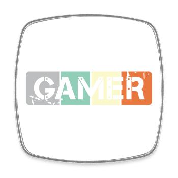 retro gamer schild gaming Team Symbol vintage - Viereckiger Kühlschrankmagnet - Weiß - Vorne
