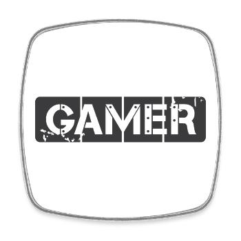 gamer Schild Logo gaming Symbol Illustration - Viereckiger Kühlschrankmagnet - Weiß - Vorne