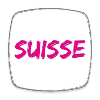 SUISSE. PAYS - Magnet carré - blanc - Devant