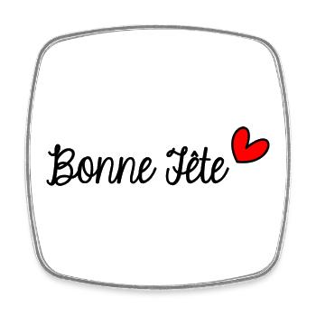 MOM. MOTHER'S DAY. HEART. HAPPY BIRTHDAY - Square fridge magnet - white - Front